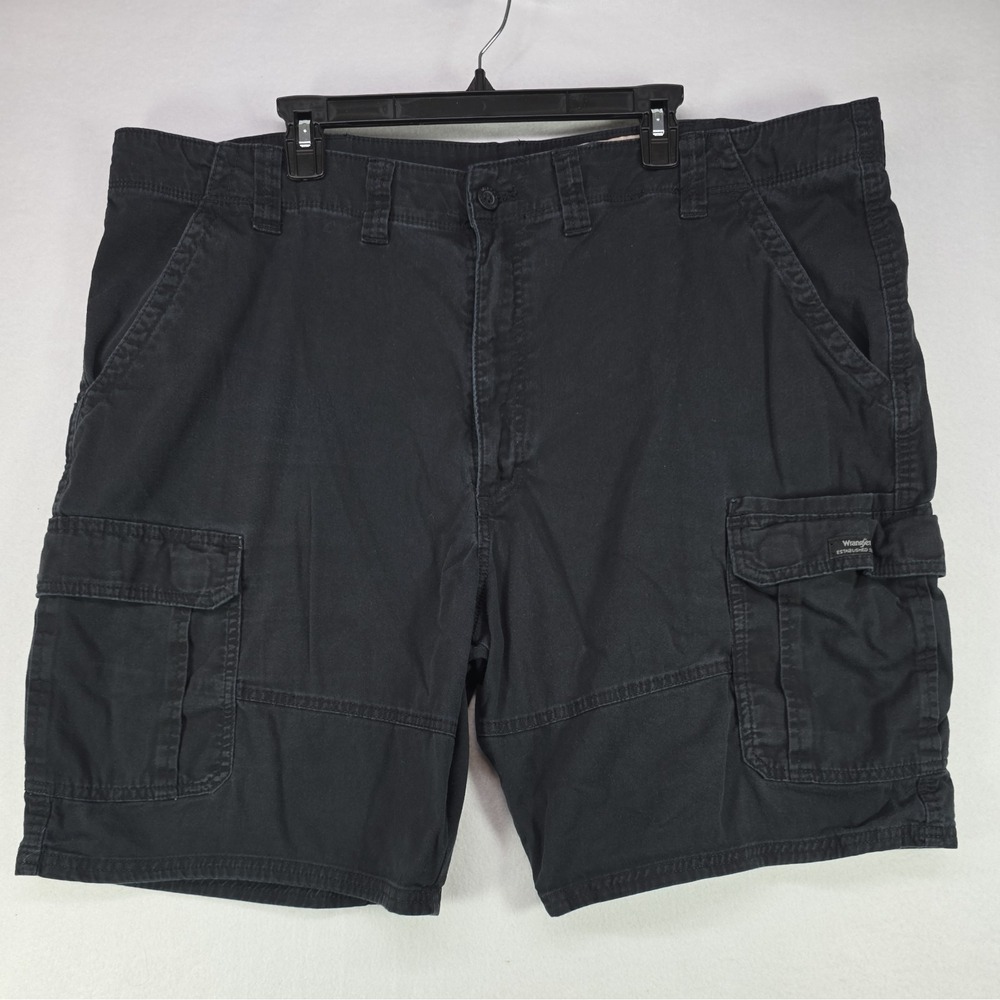 Wrangler Cotton Cargo Shorts Mens 44 Black Outdoor Work Casual Utility